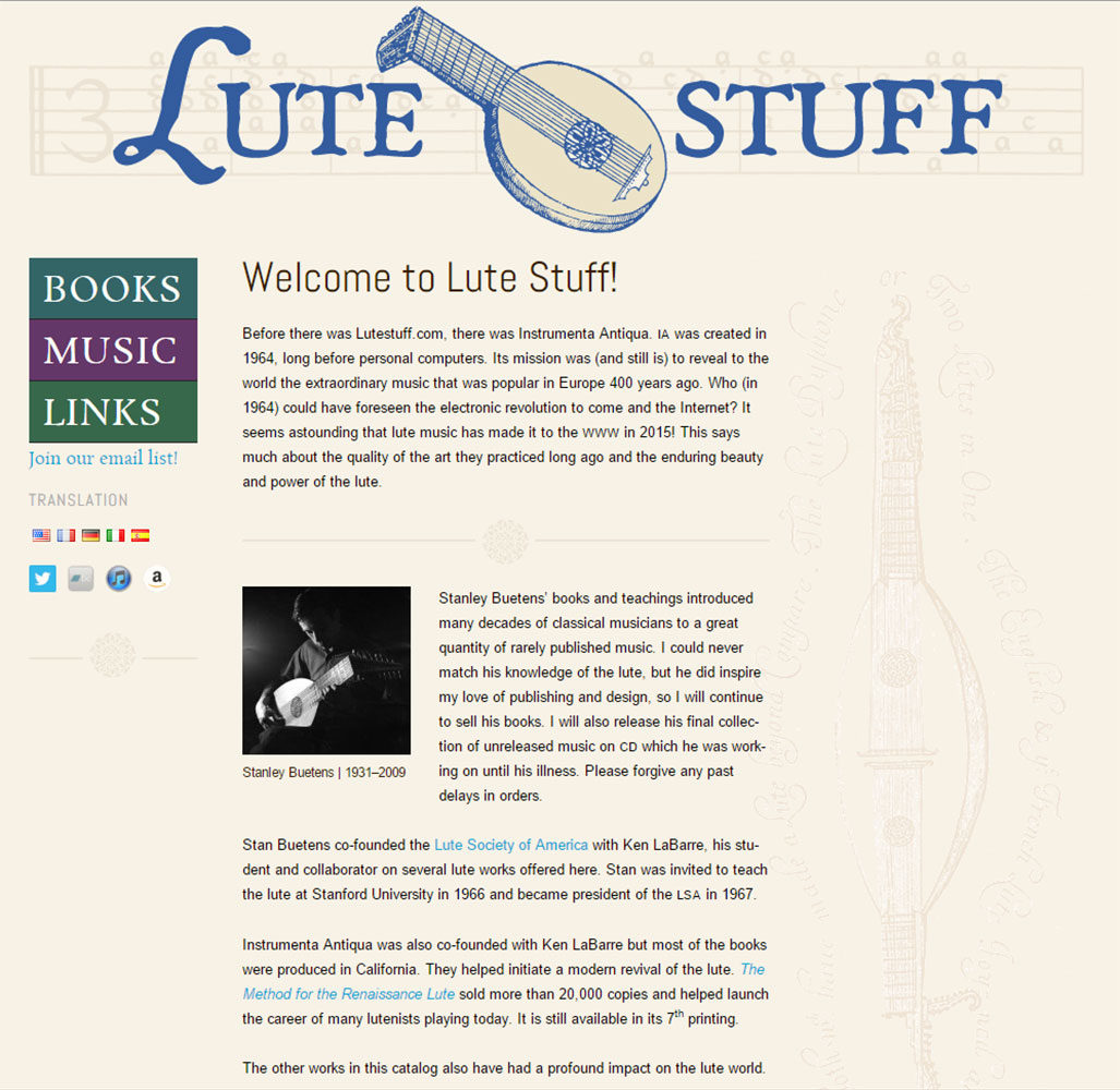 Lutestuff website