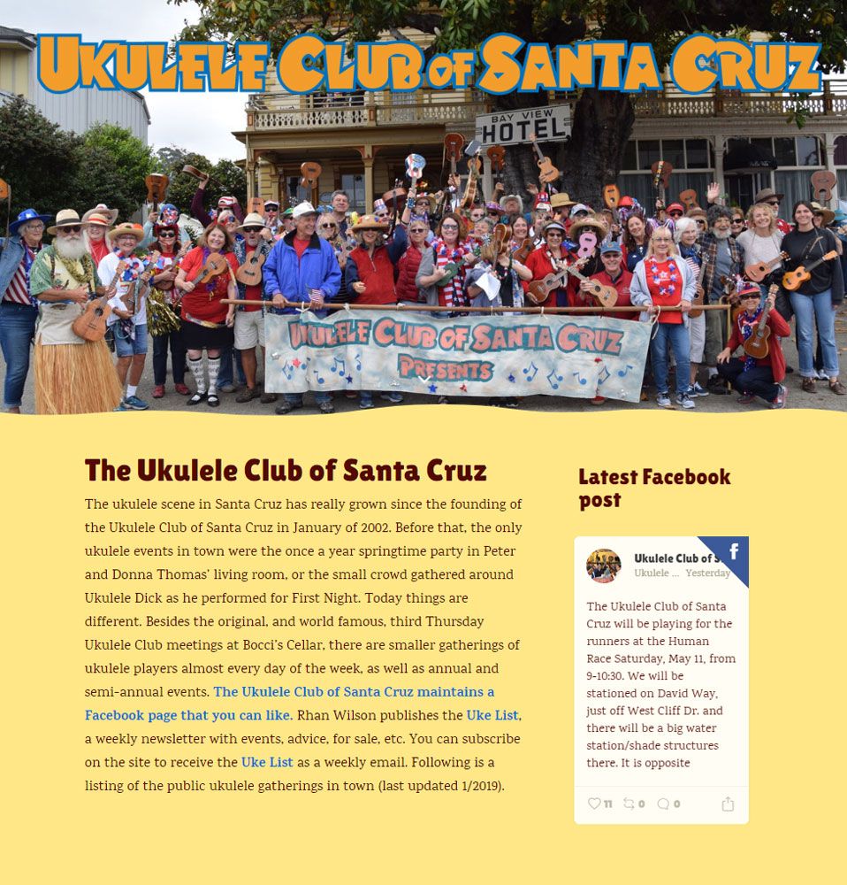 Ukulele Club of Santa Cruz website